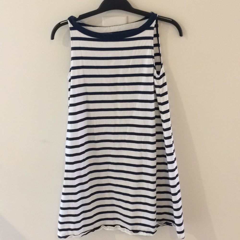 Lands End Blue & White Striped‎ Cotton Sundress